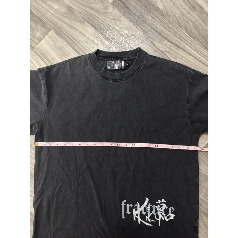 Fracture kenkyo Graphic Print Logo Crew Neck T-Shirt Mens M Black Short Sleeve - Picture 4 of 5